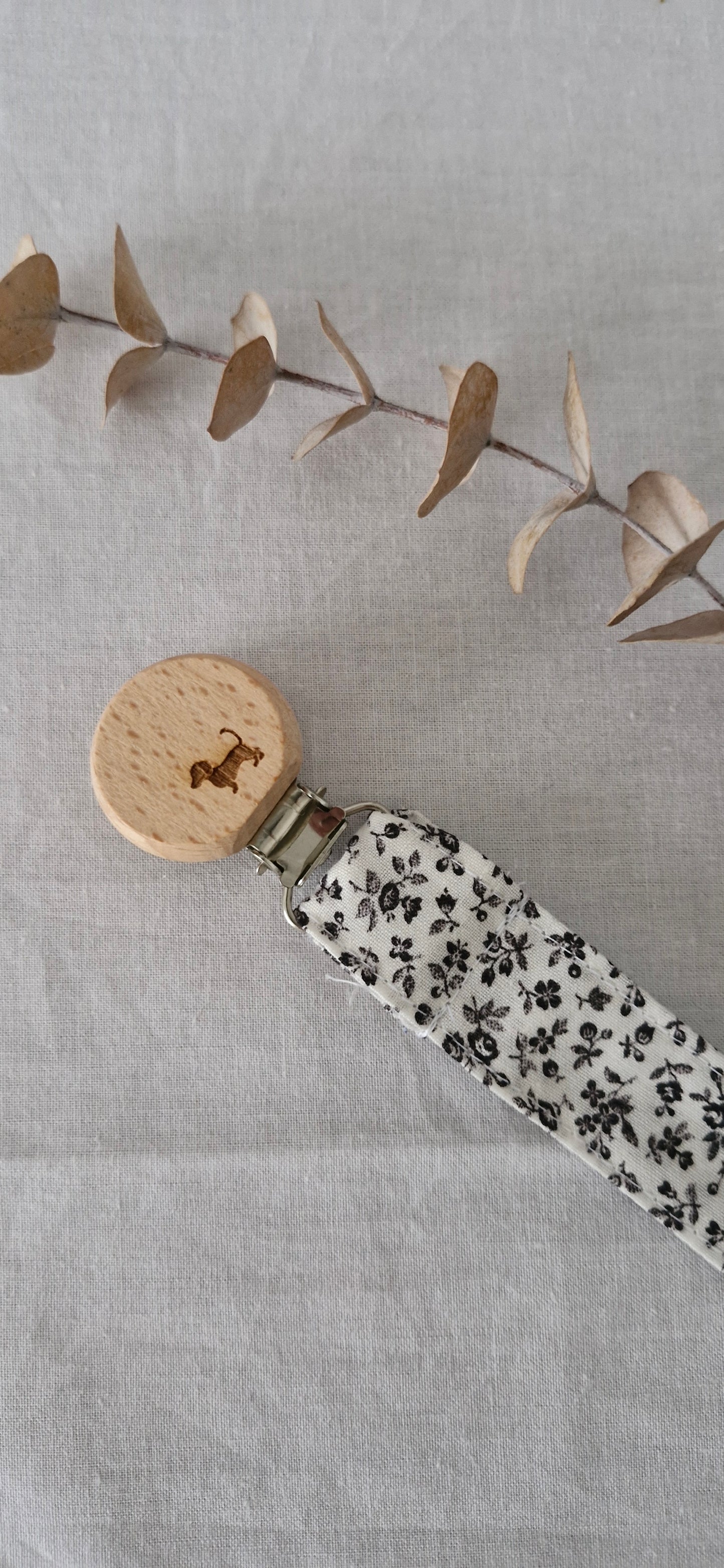 Dummy Clips- Beechwood and 100% Cotton - Patterned