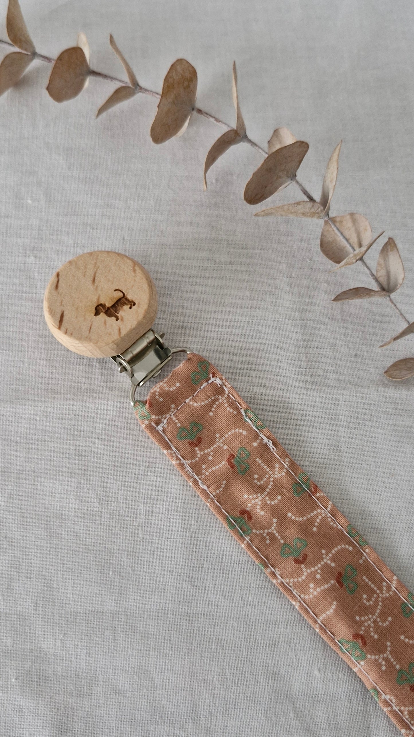 Dummy Clips- Beechwood and 100% Cotton - Patterned