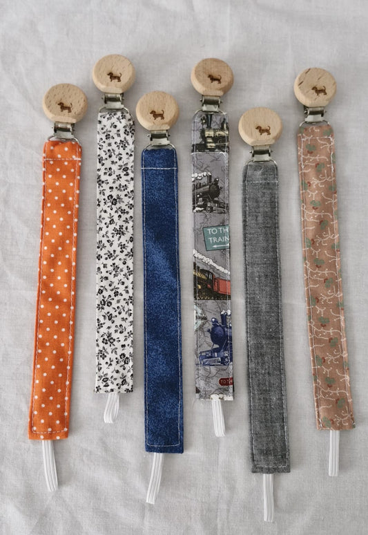 Dummy Clips- Beechwood and 100% Cotton - Patterned