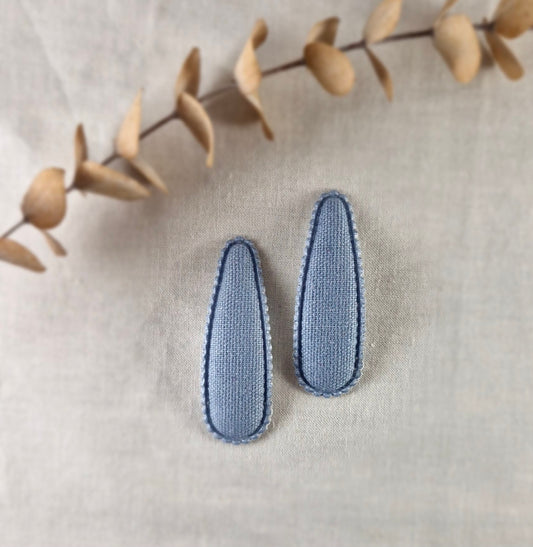 Snap Hair Clip - Padded Triangle - Solid Blue