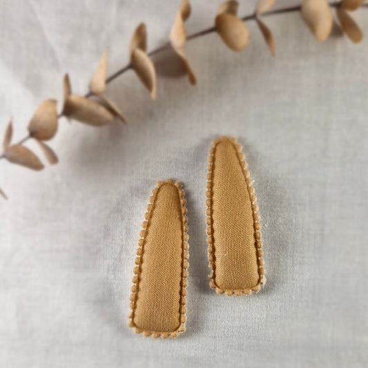 Snap Hair Clip - Padded Triangle - Solid Caramel